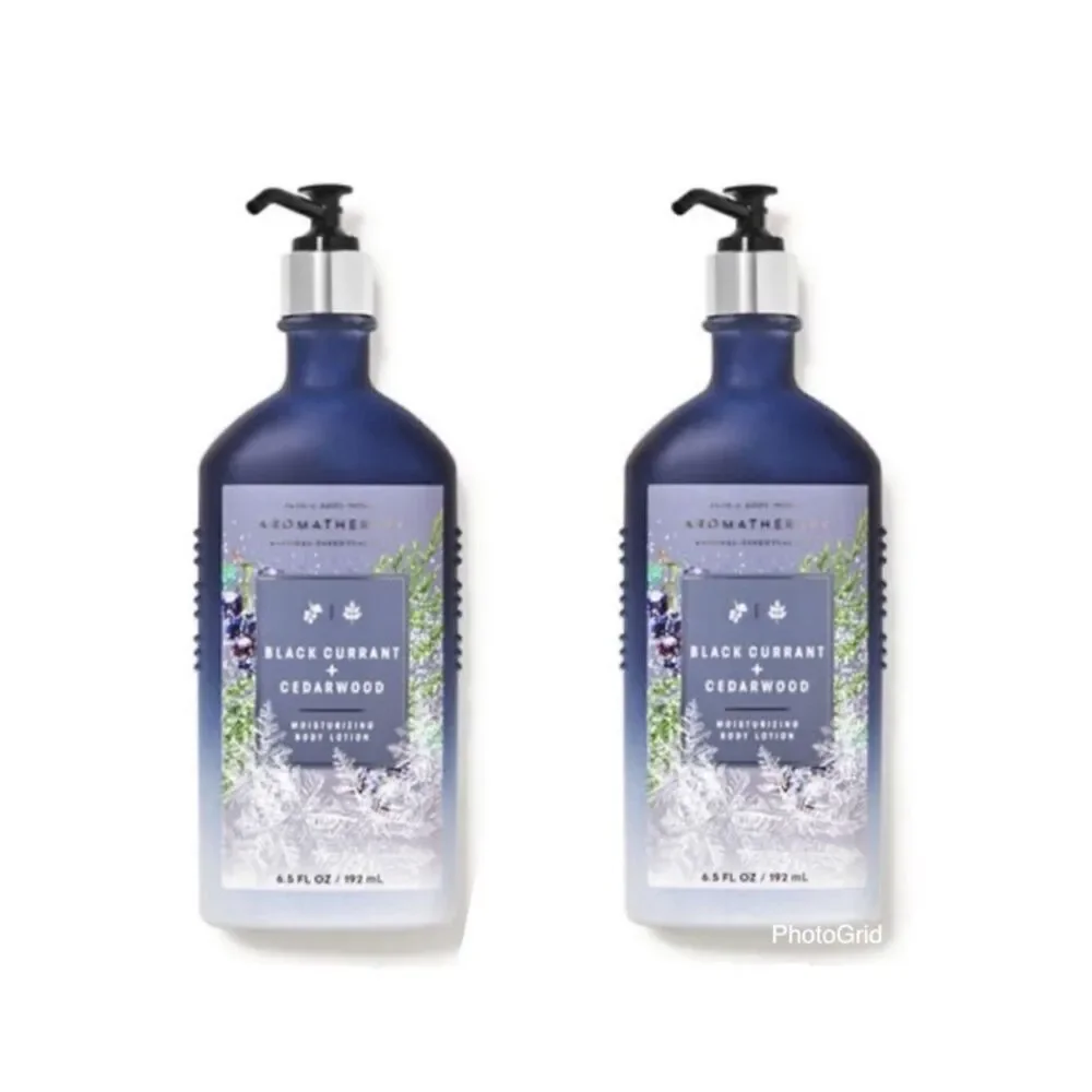 NWT Bath & Body Works 2 Pc Pack BLACK CURRANT CEDARWOOD Aromatherapy Body Lotion
